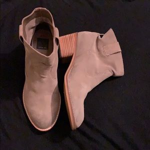 low gray tan boots
